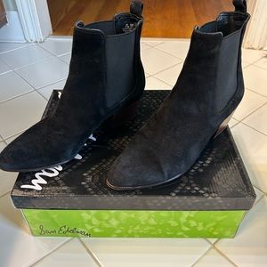 Sam Edelman Black Suede Booties, Size 7.5